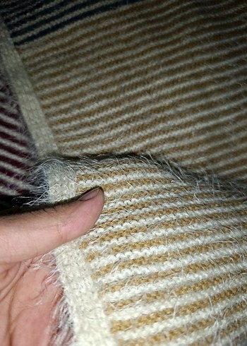 Çizgili Bohem Çok Renkli Boyunluk atkı - Görsel 3