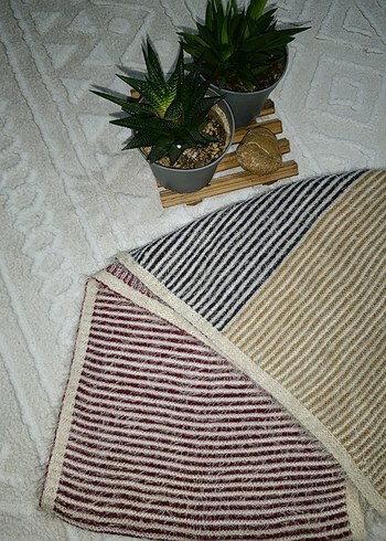 Çizgili Bohem Çok Renkli Boyunluk atkı - Görsel 2