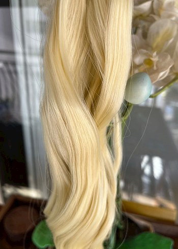 7 parça 60 cm Platin sarı çıt çıt saç - Görsel 3