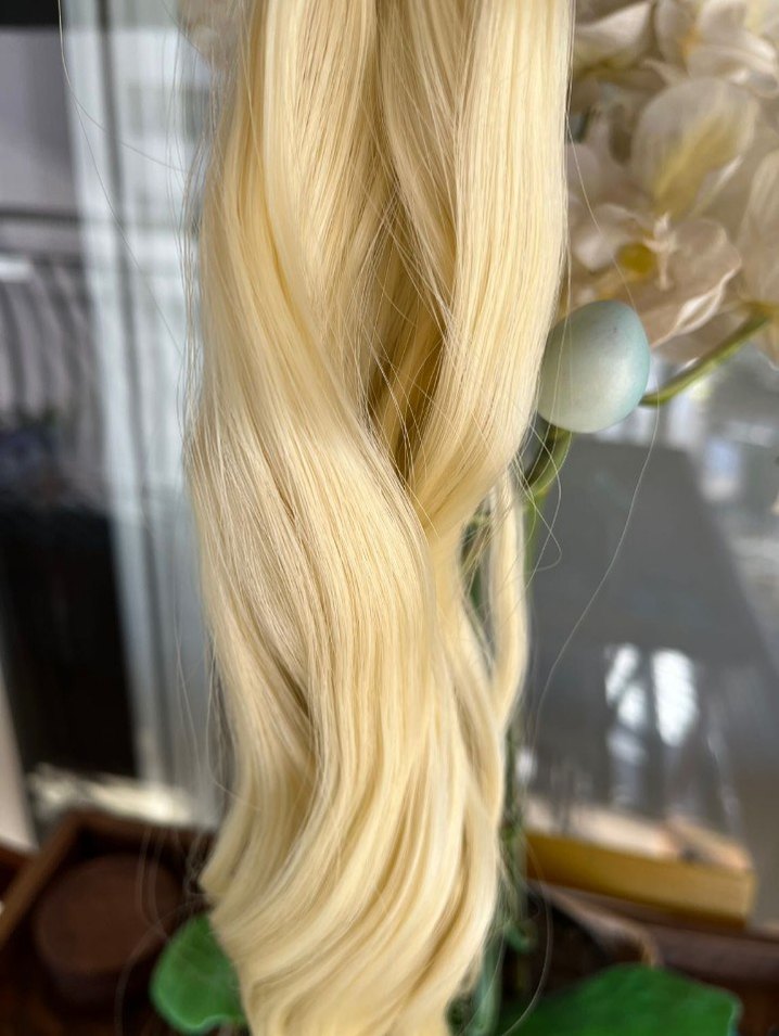 7 parça 60 cm Platin sarı çıt çıt saç - Görsel 3