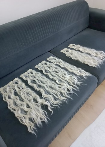 6 parça 60 cm küllü sarı çıt çıt saç - Görsel 3