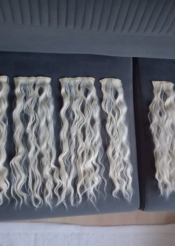 6 parça 60 cm küllü sarı çıt çıt saç - Görsel 2