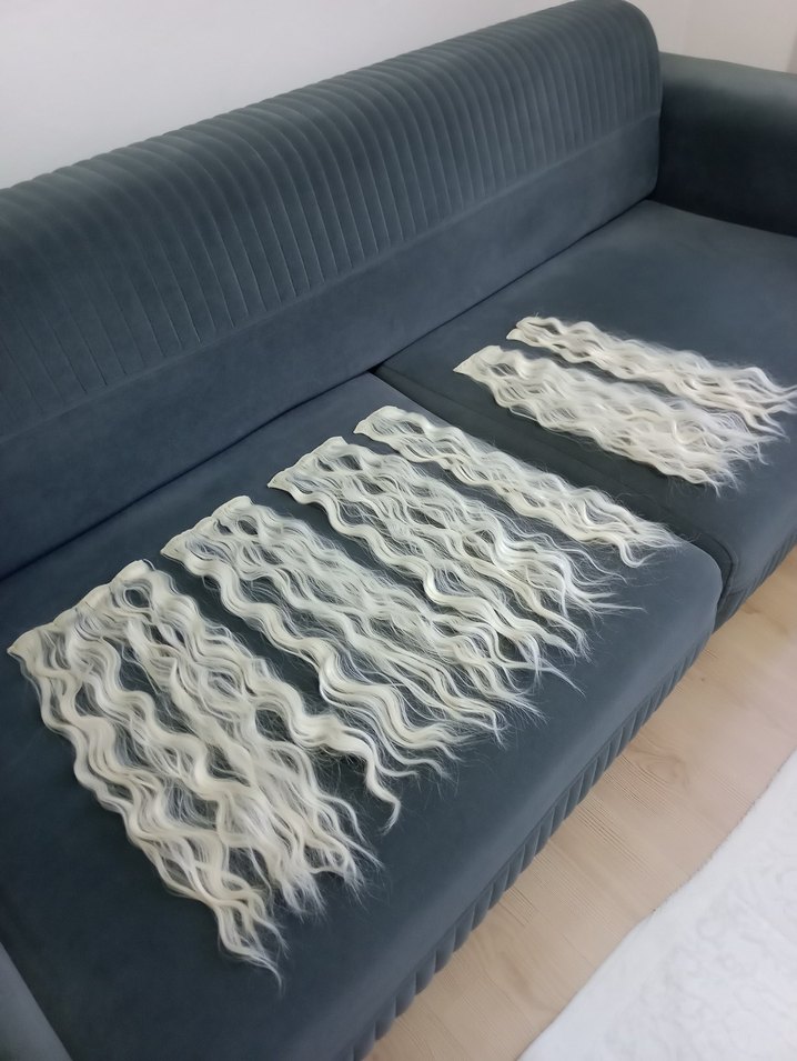 6 parça 60 cm küllü sarı çıt çıt saç - Görsel 3