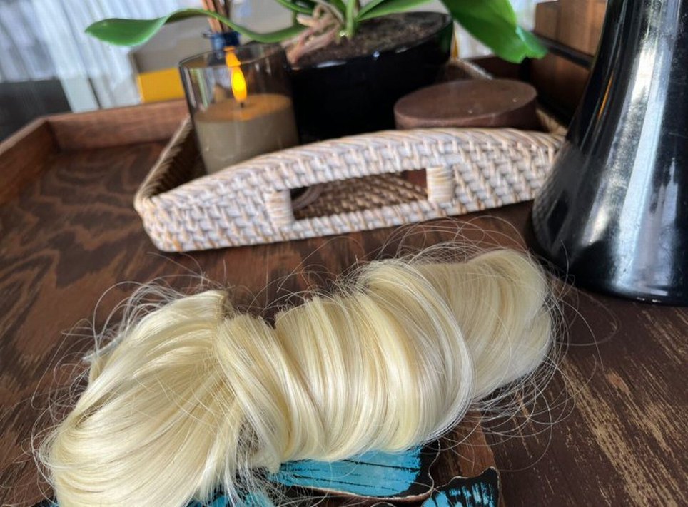 7 parça 60 cm Platin sarı çıt çıt saç - Görsel 3