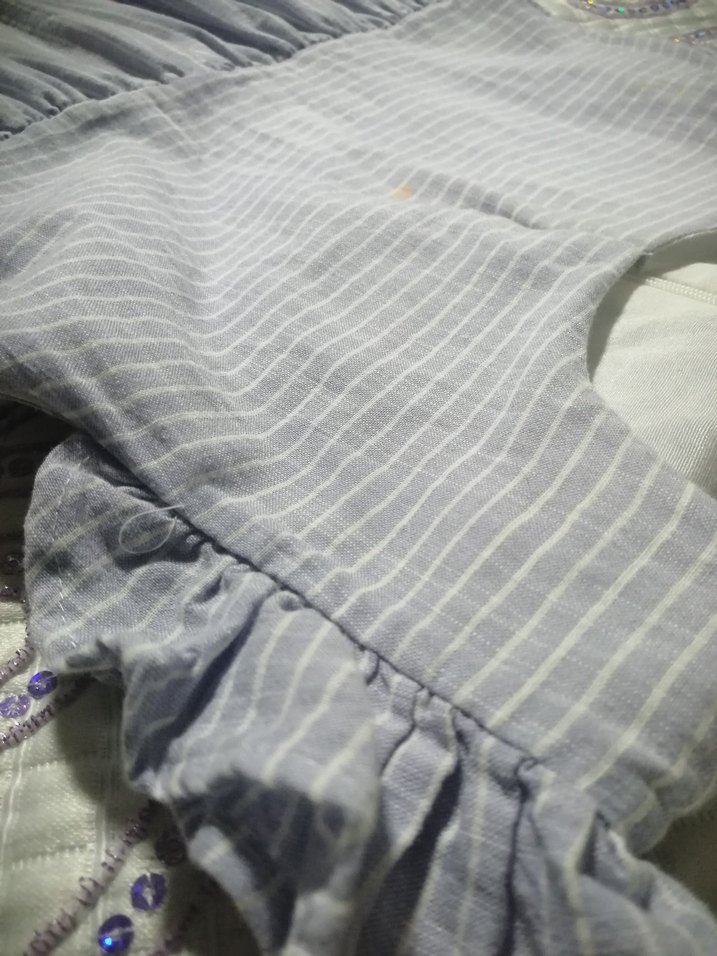 Kız Çocuk Mavi Bohem Nakışlı Elbise - Görsel 5