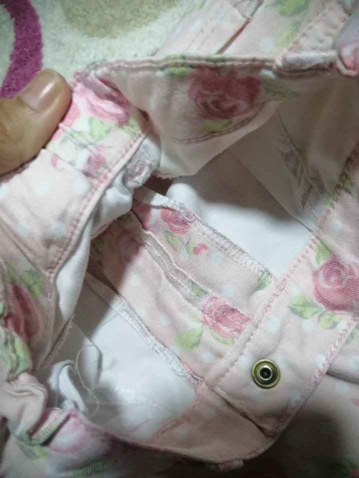 Dantel Detaylı Pembe Çiçekli Kız Pantolonu - Görsel 4