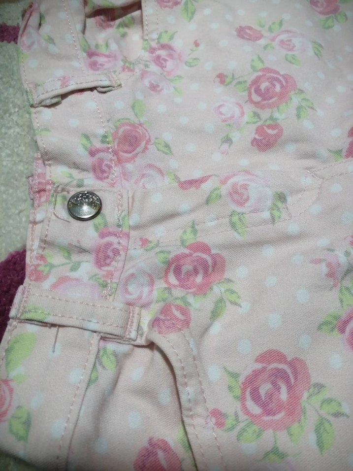 Dantel Detaylı Pembe Çiçekli Kız Pantolonu - Görsel 3