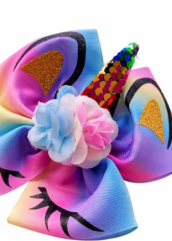 Renkli Bağlamalı Unicorn Saç Tokası - Görsel 2