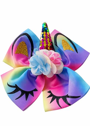 Renkli Bağlamalı Unicorn Saç Tokası - Görsel 3