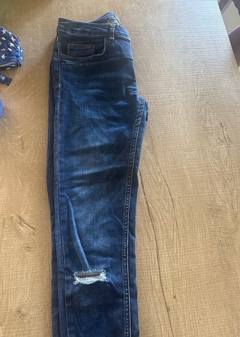 Gap Düğmeli Mavi Normal Boy Kadın Kot Pantolon