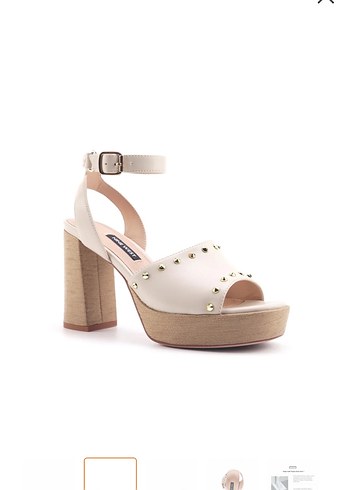 Nine West Bej Platform Topuklu Kadın Sandalet