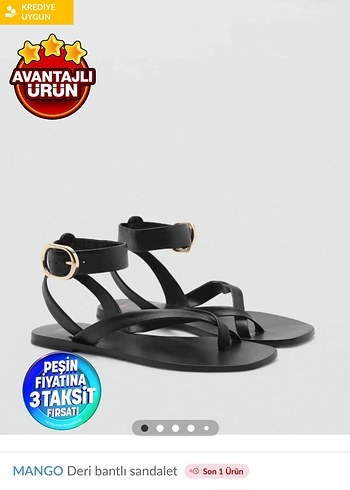 Mango Tokalı Siyah Stiletto Topuklu Kadın Sandalet