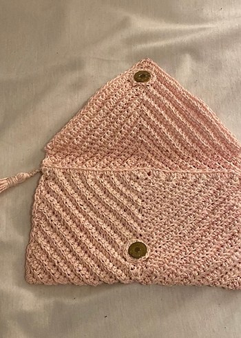 Bej Örgü Kadın Portföy Çanta - Görsel 2