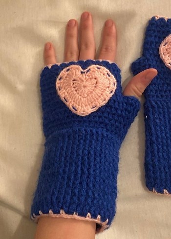 Mavi Bohem Örgü Kadın Eldiveni - Görsel 4