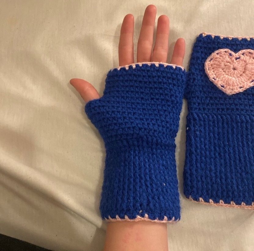 Mavi Bohem Örgü Kadın Eldiveni - Görsel 5