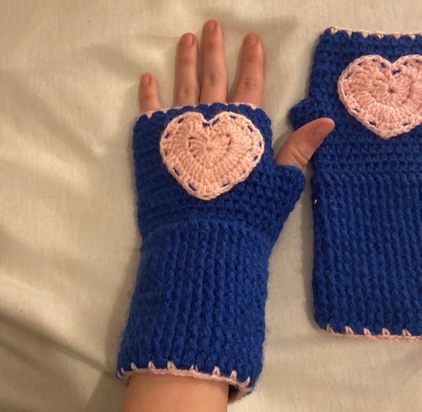 Mavi Bohem Örgü Kadın Eldiveni - Görsel 4