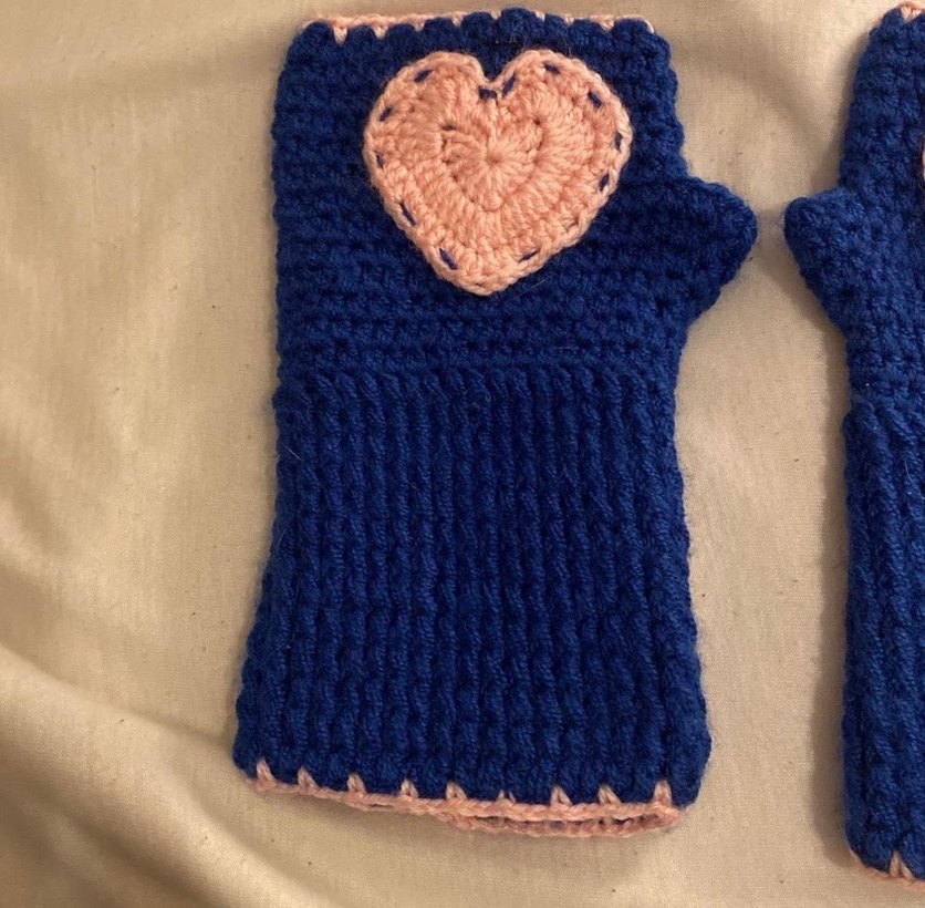 Mavi Bohem Örgü Kadın Eldiveni - Görsel 3