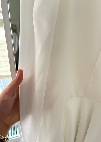 42 Beden beyaz Renk Beyaz Bohem Uzun Kollu Midi Gelinlik söz nişan elbisesi