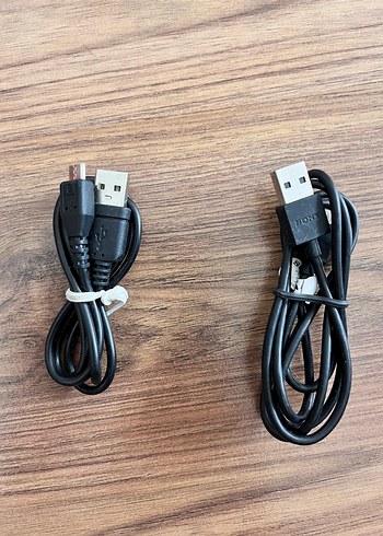 Siyah Micro USB Telefon Şarj Kablosu 2 adet