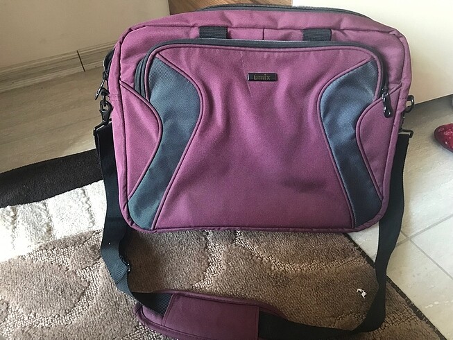 Bordo 3 bölümlü bilgisayar çantası