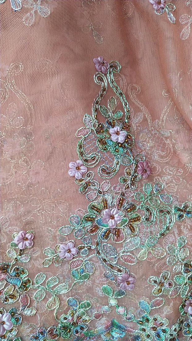 çiçek işlemeli kumaş - Görsel 2