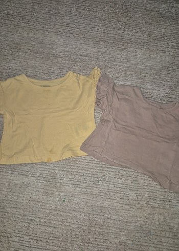 Kız Çocuk Bej Keten Fırfırlı Tişört - Görsel 3