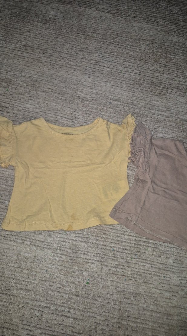 Kız Çocuk Bej Keten Fırfırlı Tişört - Görsel 2