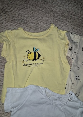 Kız Çocuk 3'lü Pamuklu Kısa Kollu Tişört - Görsel 2