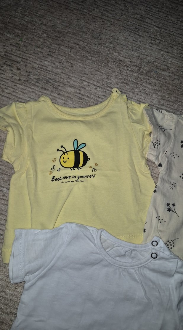 Kız Çocuk 3'lü Pamuklu Kısa Kollu Tişört - Görsel 2