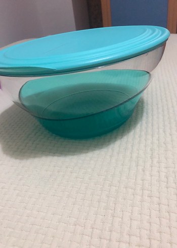 Beden turkuaz Renk Tupperware şeffaf damla 4.6 litre kapaklı saklama kabı