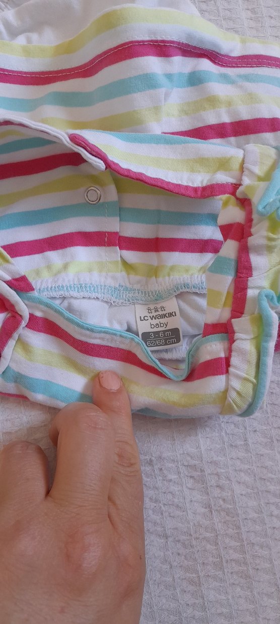 Kız Çocuk Çok Renkli Çizgili Elbise - Görsel 3