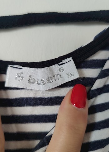 xl Beden Çizgili Midi Kadın Elbise