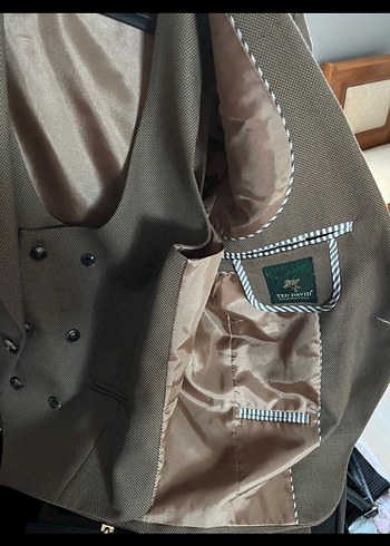 Bej Modern Klasik Erkek Takım Elbise Ted Davıd - Görsel 4