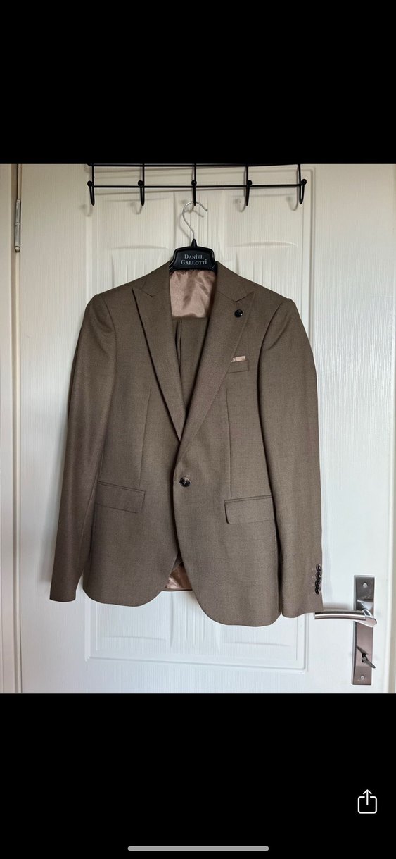 Bej Modern Klasik Erkek Takım Elbise Ted Davıd - Görsel 2