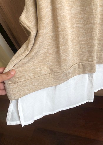 Defacto Bej Pamuklu Kadın Sweatshirt