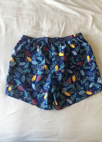 Erkek Mavi Bağcıklı Rahat Kesim Deniz Şortu - Görsel 7