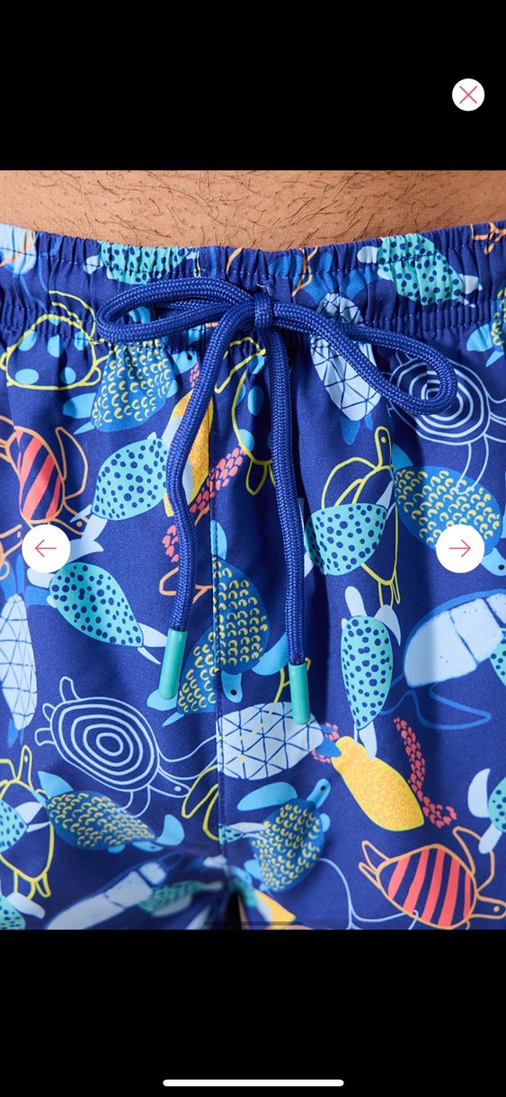 Erkek Mavi Bağcıklı Rahat Kesim Deniz Şortu - Görsel 3