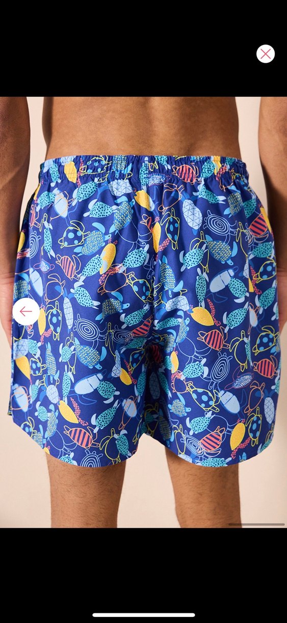 Erkek Mavi Bağcıklı Rahat Kesim Deniz Şortu - Görsel 5