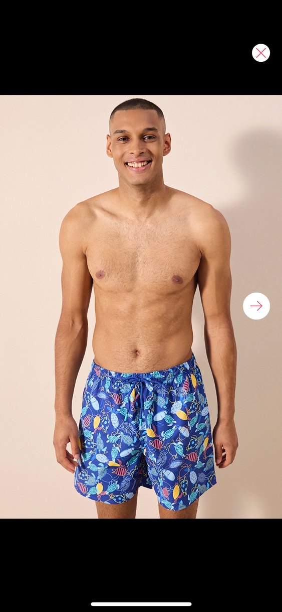 Erkek Mavi Bağcıklı Rahat Kesim Deniz Şortu - Görsel 2