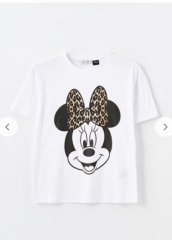 xxl Beden beyaz Renk LCW Vision Minnie Mouse Baskılı Kadın Tişört