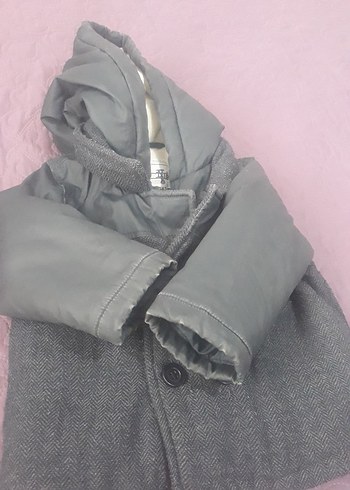 Gri Erkek Çocuk Düğmeli Street Wear Kaban - Görsel 4