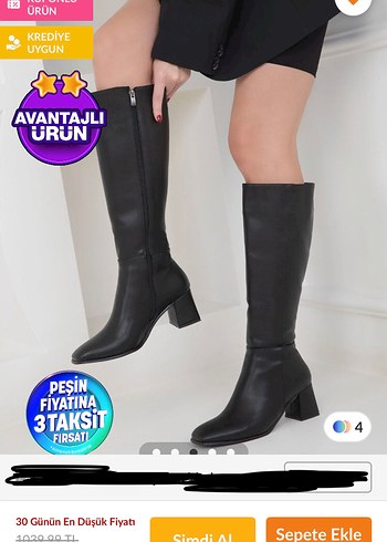 Siyah Deri Dizüstü Çizme - Görsel 4