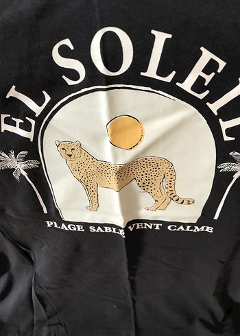 H&M Baskılı Kadın Tişört füme rengi yenıdır - Görsel 3