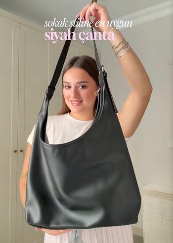 Altuda Siyah Deri Çanta cove modelı - Görsel 4