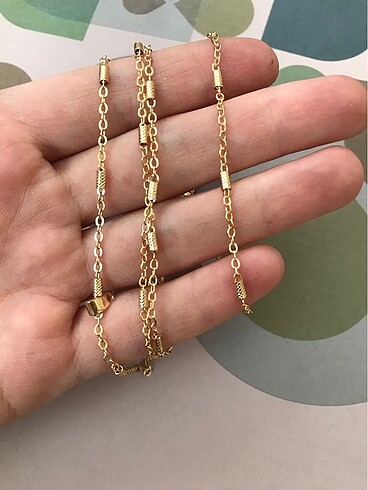 Beden altın Renk Kararma yapmaz gold kolye