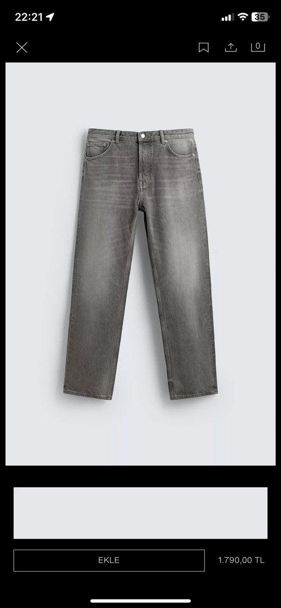 Gri Casual ERKEK Denim Pantolon - Görsel 2
