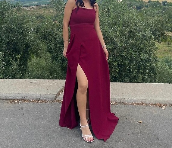 Trendyol & Milla mürdüm abiye elbise