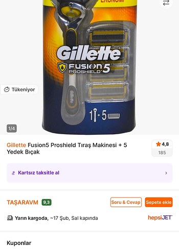 Gillette Fusion ProShield Sarı Jilet Seti - Görsel 2