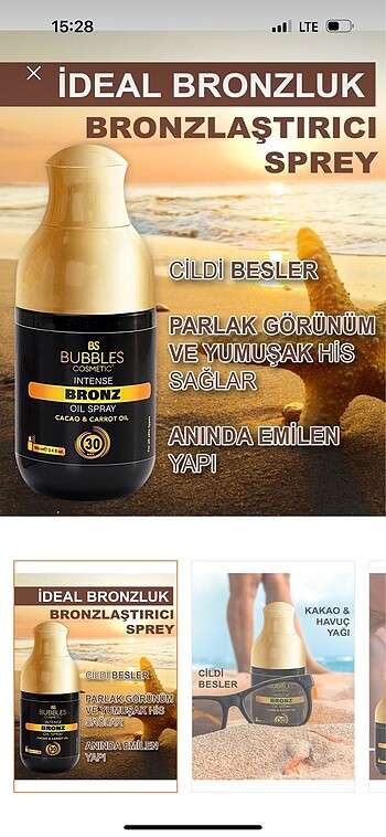 Diğer Bubbles bronzlaştırıcı güneş yağı