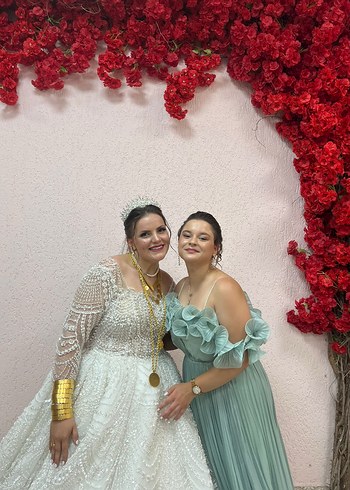 Abiye Uzun Pilili Straplez Bohem Elbise